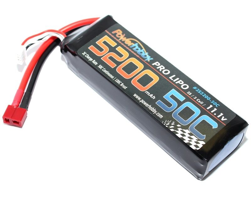 PowerHobby 5200mAh 11.1V 3S 50C LiPo Battery w/ T-Plug